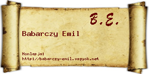 Babarczy Emil névjegykártya
