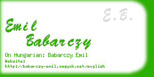 emil babarczy business card